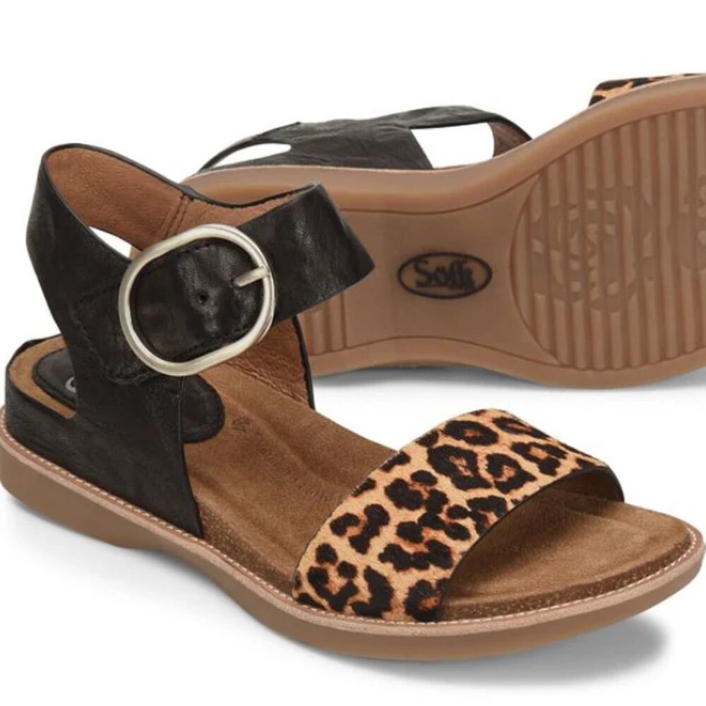 Sofft Bali Black Leopard Sandals | NWOT